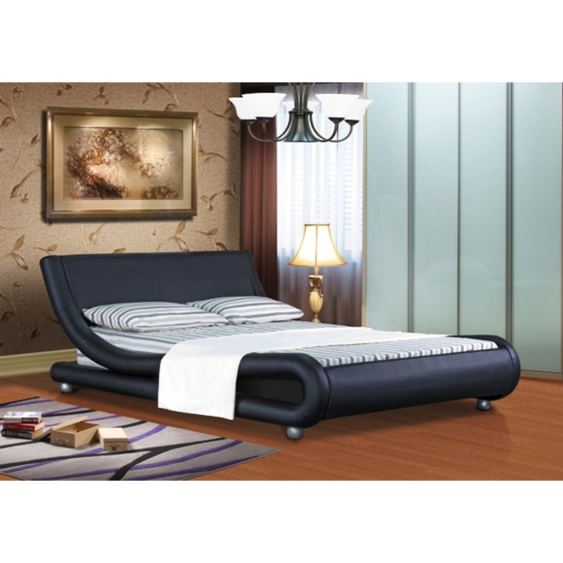 Ezra Upholstered Bed, Black, Double (4'6)