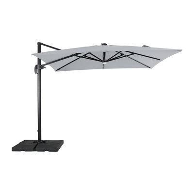 Shellie 300cm Lighted Cantilever Parasol with Crank Lift , Counter Weights Included
