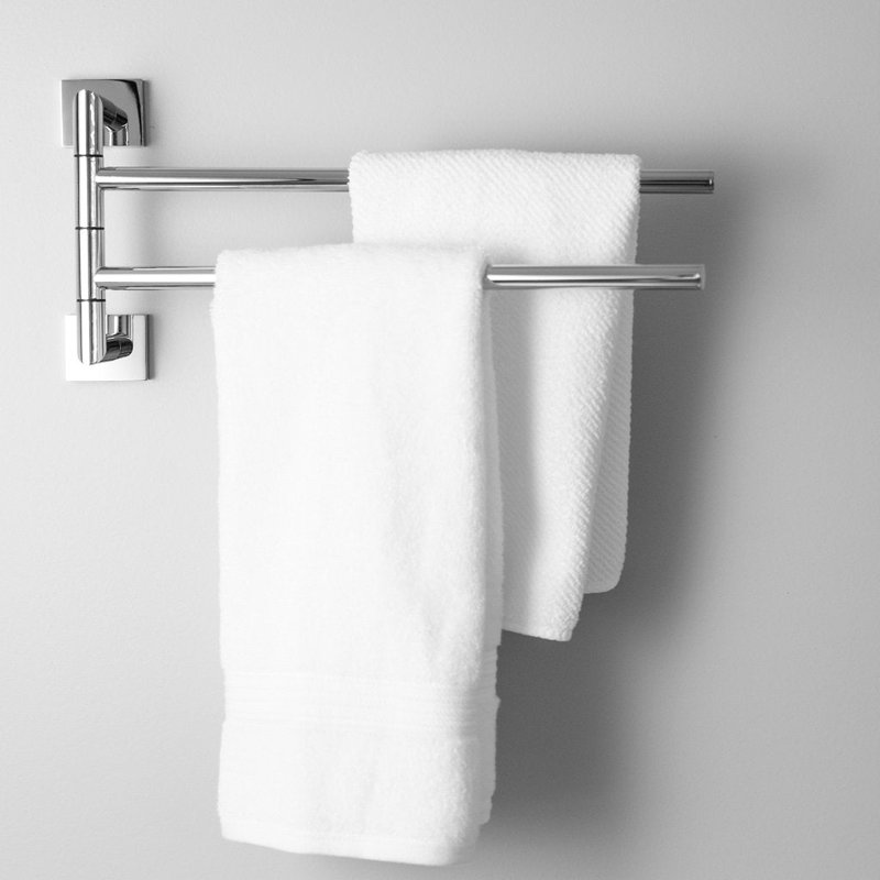 Zurich Double Towel Bar - Wall Mount - 17" Brass/Polished Chrome, Polished Chrome