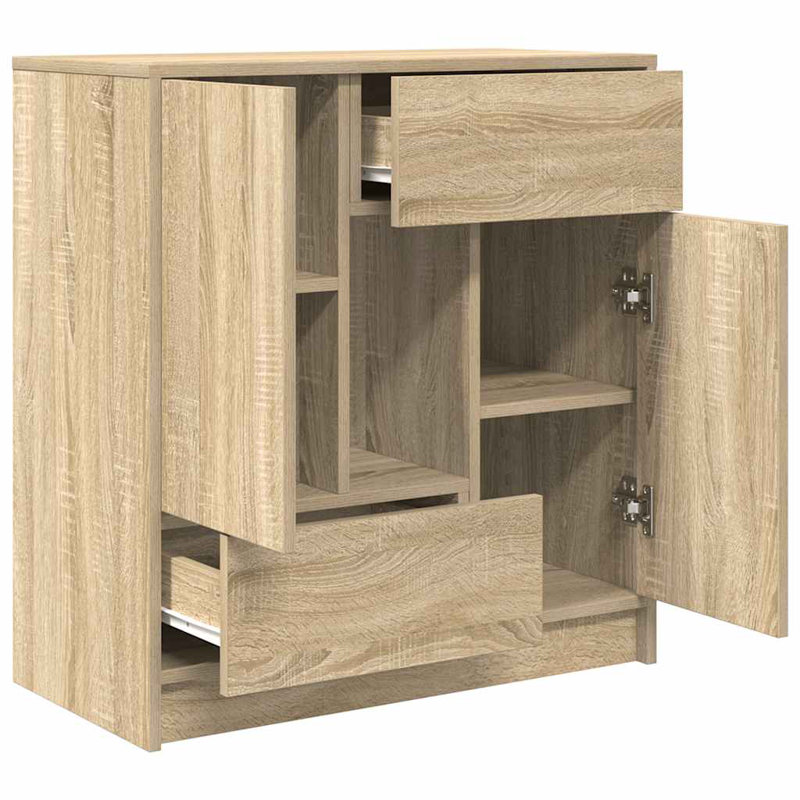 Sideboard With Drawers And Doors 70.5X34x74.5 Cm, Sonoma Oak