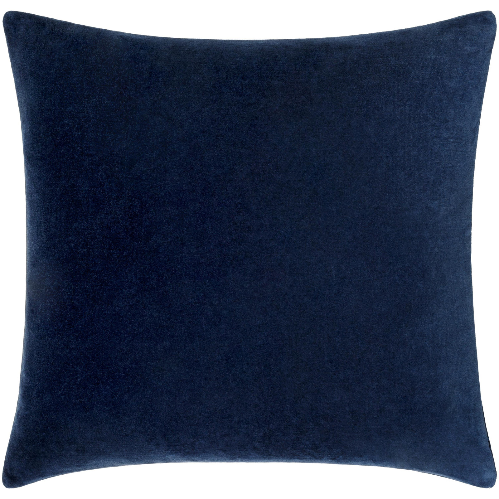 Denny Velvet Throw Pillow , Down, Navy Blue, Square 18"