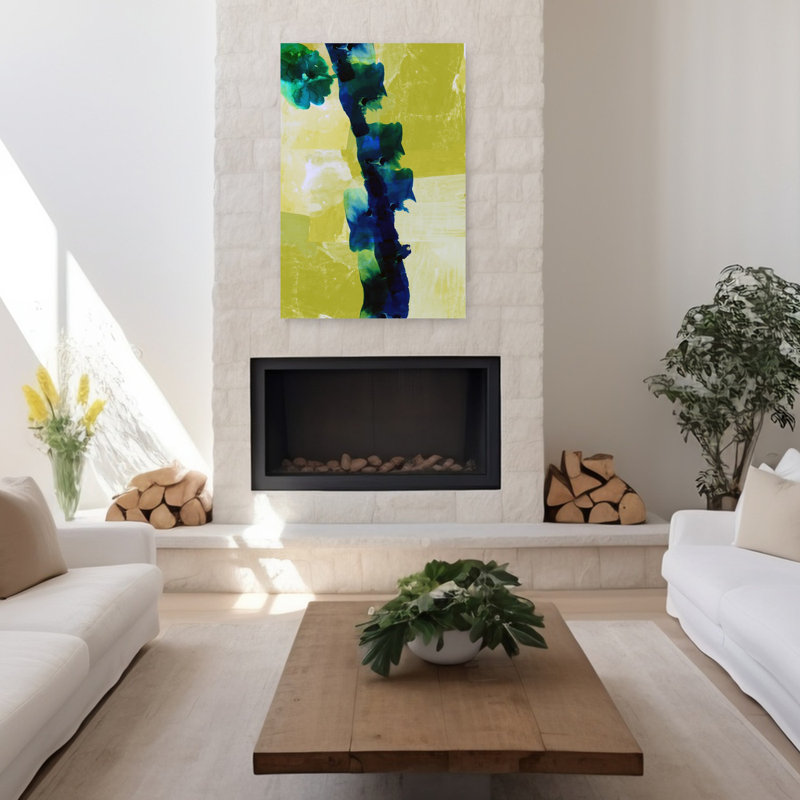 «Neon Solstice», art abstrait contemporain audacieux, H 48 po x l 32 po
