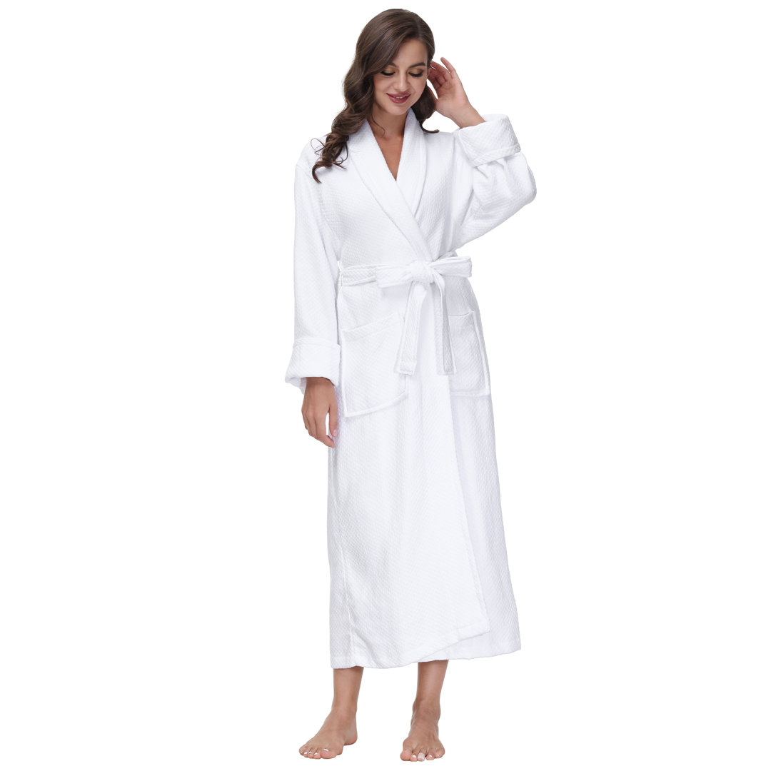 Wingard Cotton Mid-Calf Bathrobe with Pockets Eider & Ivory™ 