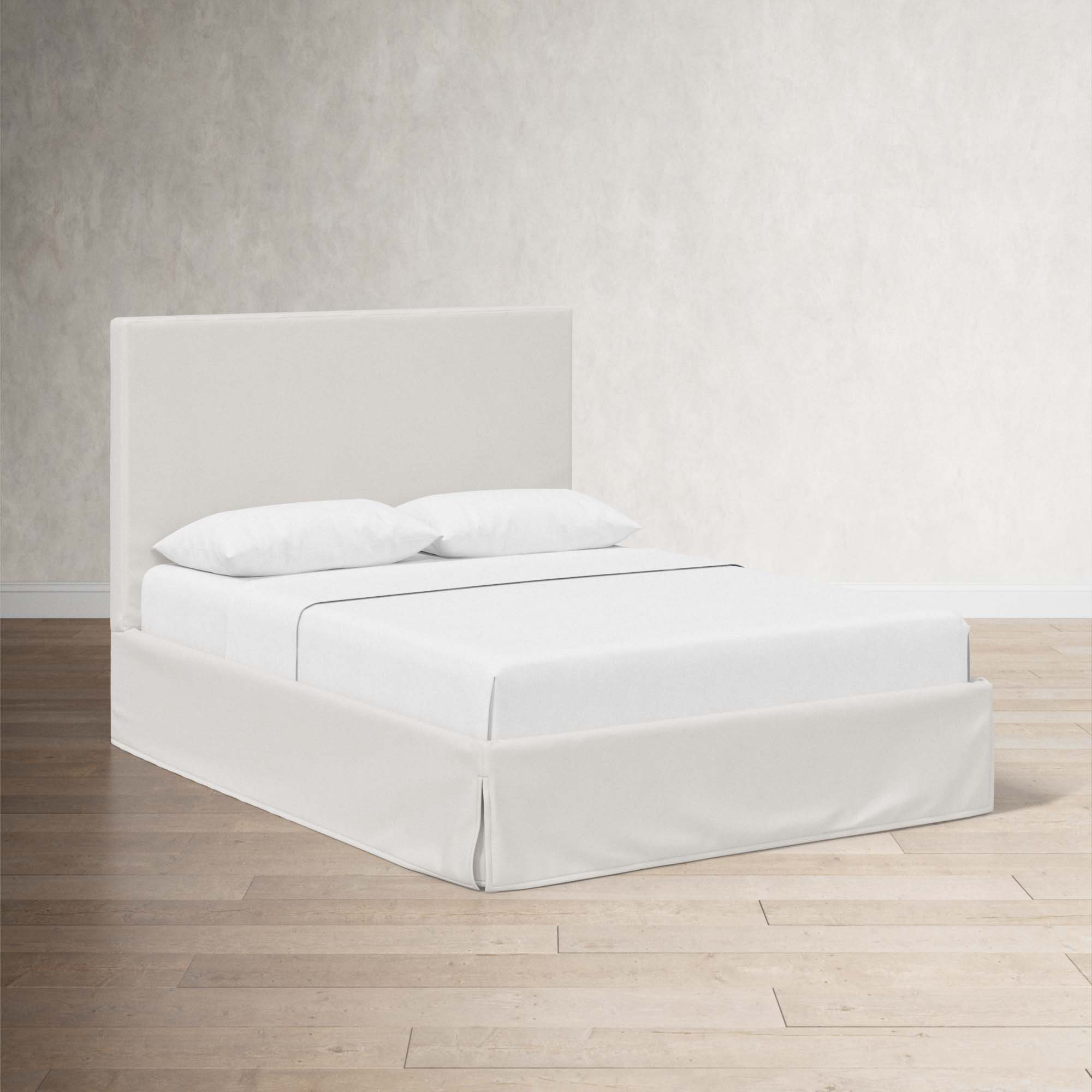 Verona Upholstered Slipcover Bed, Twin, Bella Light Gray Performance Velvet