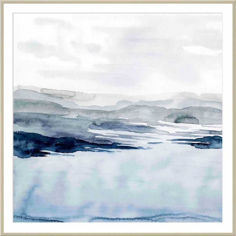 Faded Horizon I Painting by Grace Popp, 40.09" H x 40.09" W x 1.1" D, German Silver