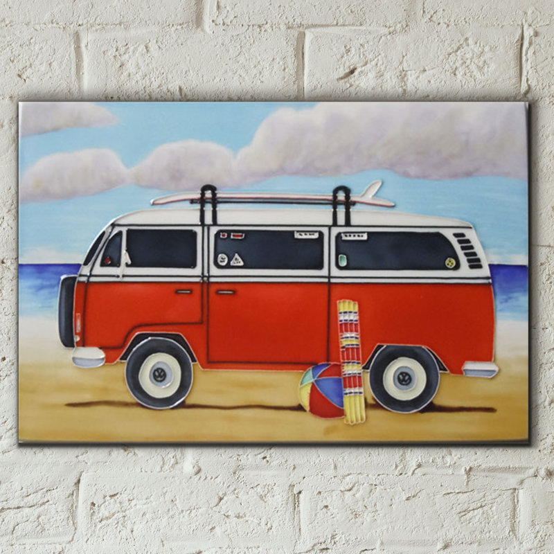 Handmade Transportation Wall Decor on Ceramic / Porcelain