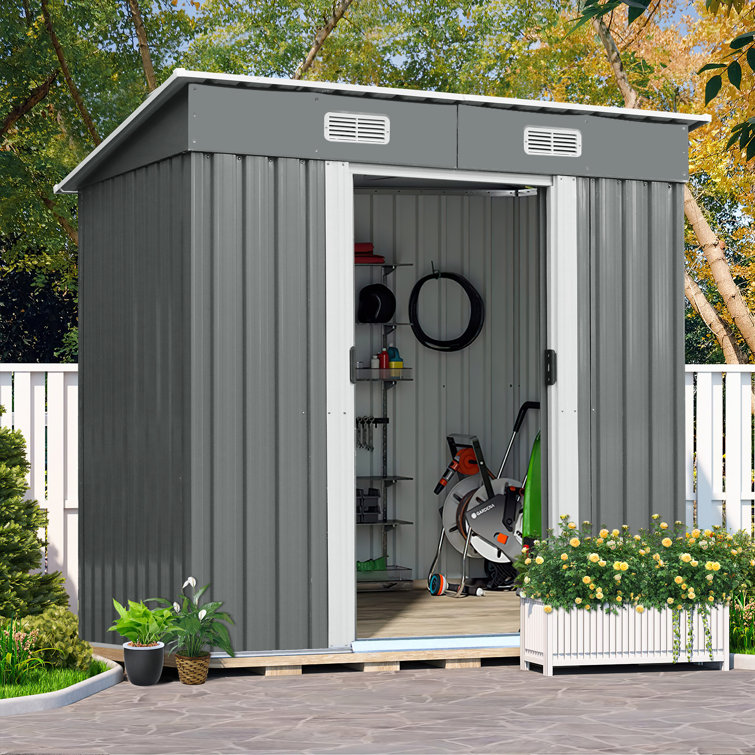 6 Ft. W x 3.7 Ft. D Metal Horizontal Storage Shed