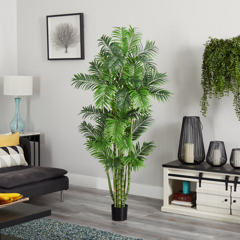 Faux Palm Tree in Pot, 72" H x  32" W x 32" D