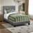 Vicky Transitional Gray Boucle Twin Size Upholstered Bed, 45.5'' H X 42.82'' W X 80.06'' L