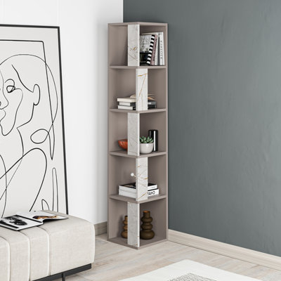Bensonhurst Corner Bookcase Unique Design & Modern Style