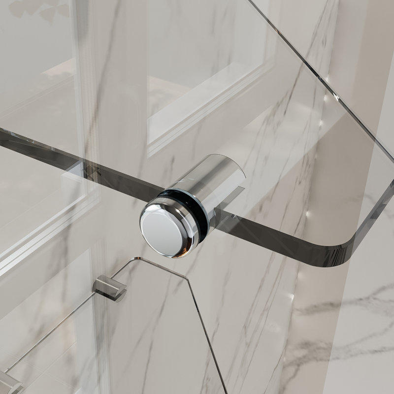 80*185*0.6cm, Silver Frameless Walk-In Shower Enclosure with Glass Shelf