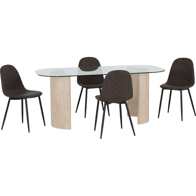 Modena & Athens 4 - Person Dining Set, Brown