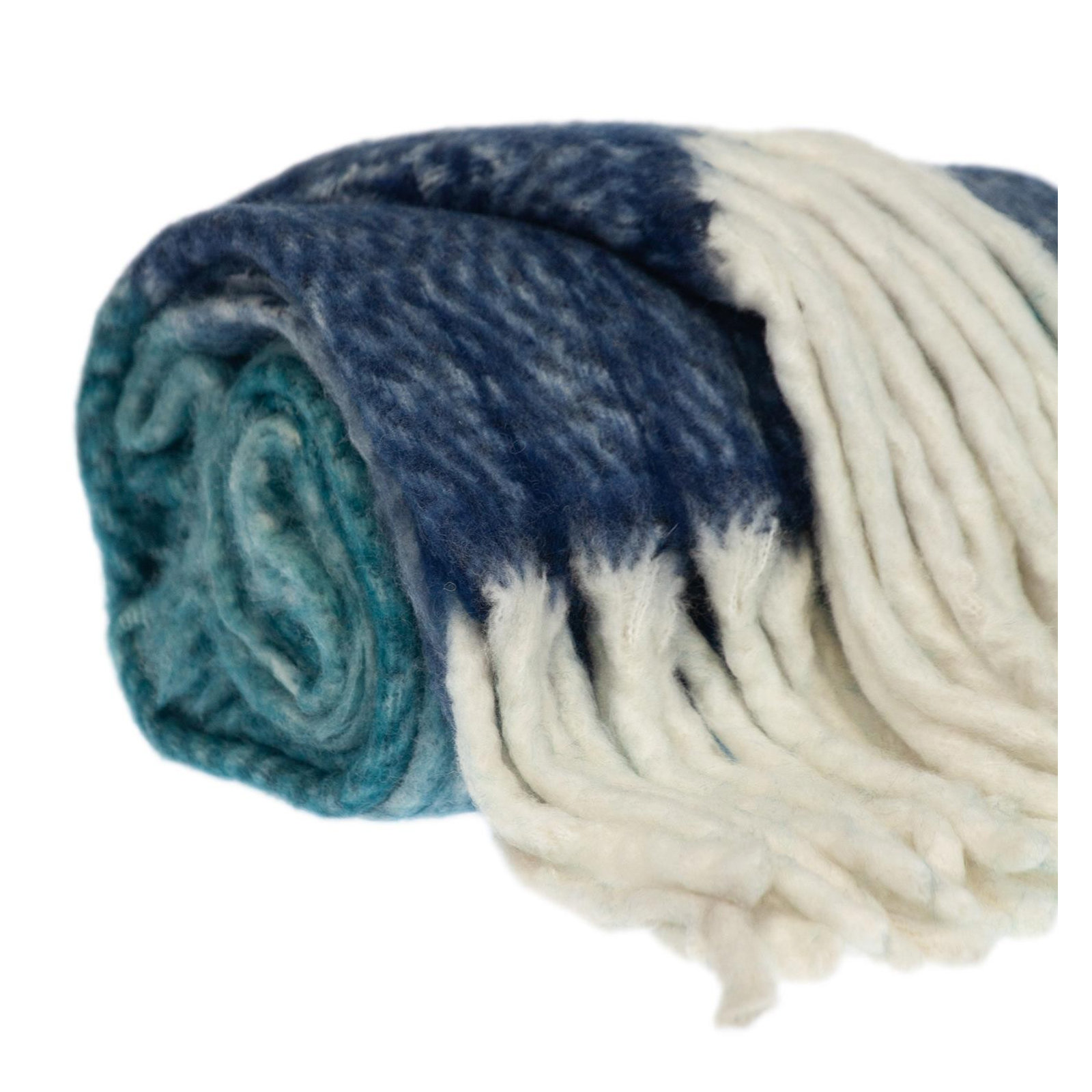 Ixia Knitted Throw Blanket, Blue
