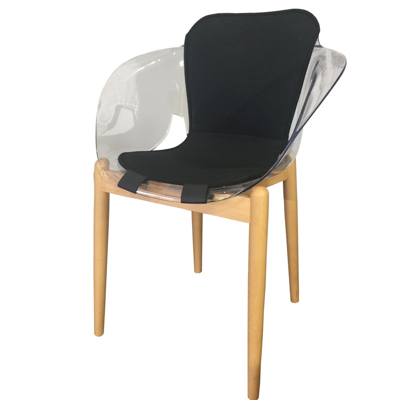 Chaise avec accoudoirs en noir/transparent Meynell