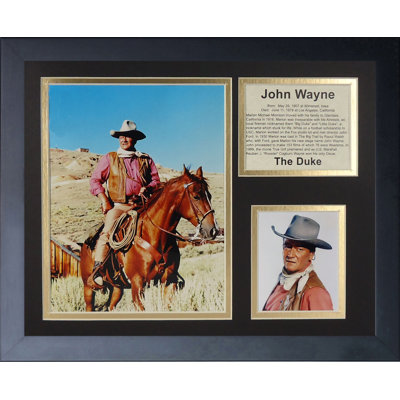 John Wayne - Wayne avec cheval encadré Memorabili