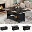 Table basse à plateau relevable multi-fonctions 4-en-1 avec tiroirs et rangement caché-819219740-819219741