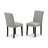 7 Piece Dining Room Table Set consists of a rectangular wooden table with Butterfly Leaf and 6 Shitake Linen Fabric Upholstered Chairs, Black-224196212-224196215-160717490