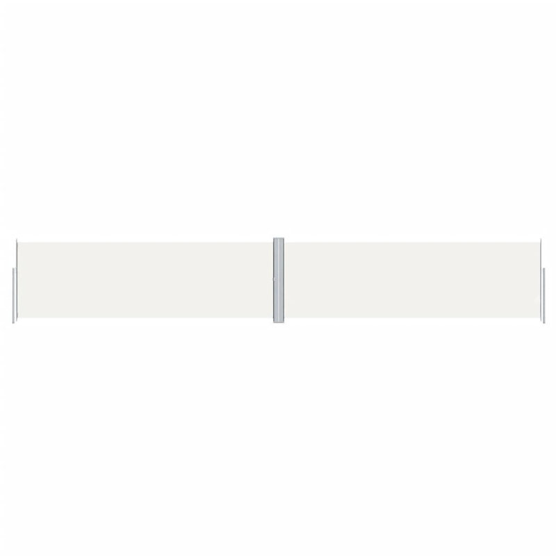 Paravent rétractable avec auvent pliant, Crème, crème, H 63 po x l 393,7 po
