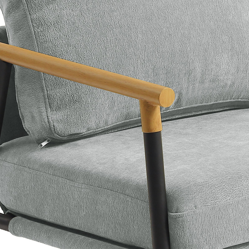 Fauteuil d'appoint Dajauna, Chenille gris pâle