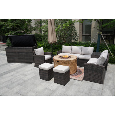 8 - Person Patio Conversation Set with Cushions