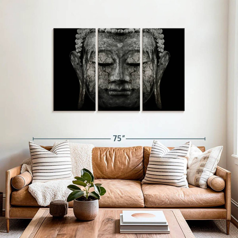 Adella Grunge Black Buddha, 36" H x 57" W