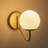1-Light Opal Globle Glass Armed Wall Sconce