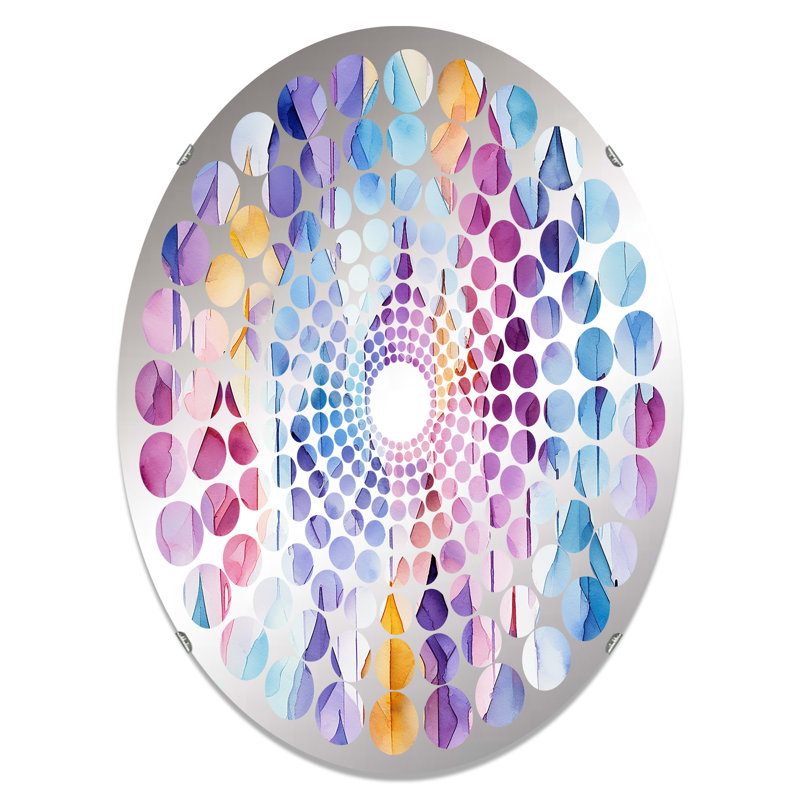 Ikat Mirage I - Miroir décoratif Radial Dot, L 20 po x H 30 po