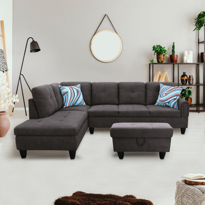 Canapé et chaise longue avec repose-pieds de 97 po Gonen