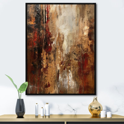 Ancient Italian Revelations In Gold And Red - Abstract Painting Canvas Prints