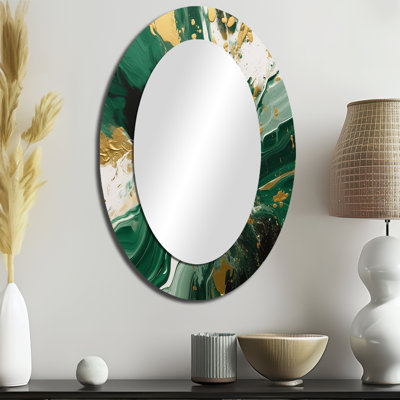 Miroir mural vert et doré Magic I - Green Modern