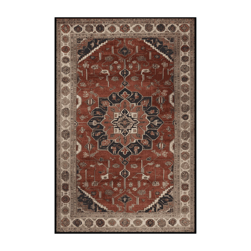 Tapis brun lavable à la machine, Rectangulaire 2 pi x 3 pi