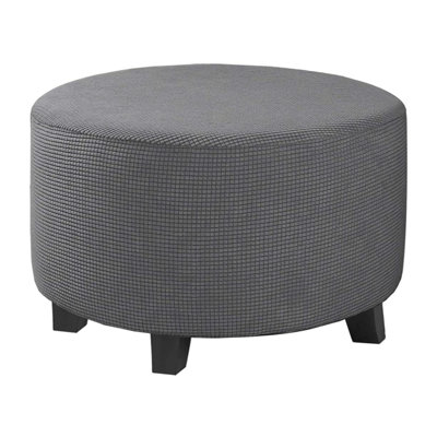Stretch Round Ottoman Slipcover With Elastic Bottom