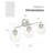 23 Inch 3-Light Farmhouse Vanity Light, Clear Glass Globe Shade, Brushed Nickel-67312453-67312455