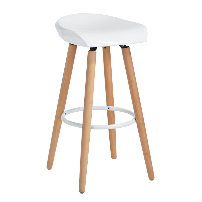 Aireen Counter Stool with Solid Wood Frame, White