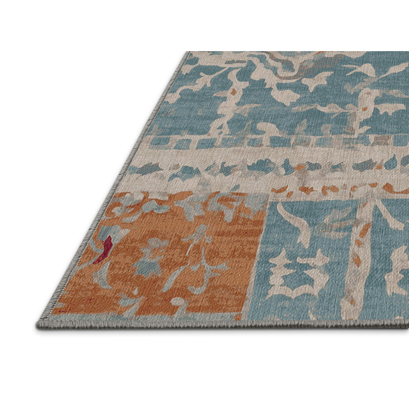 Tapis gris lavable à la machine, Carré 6 pi