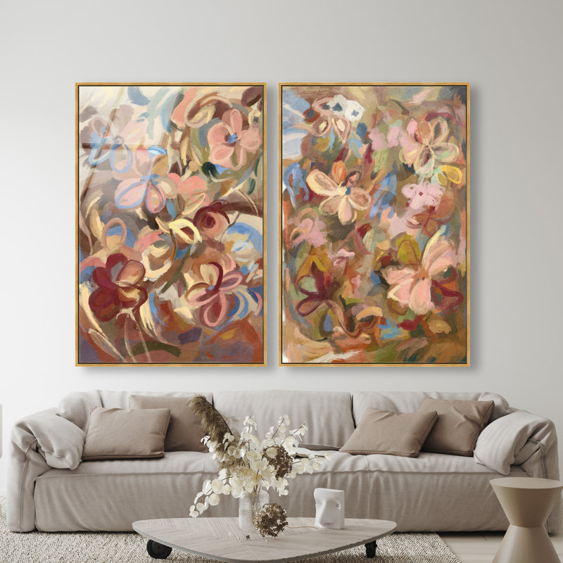 Moving Eden Set Set by Oliver Gal, 110"H x 74"W, Gold Floater Frame