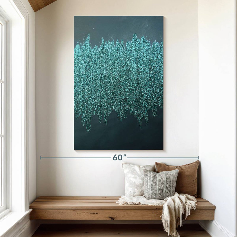 Avery Turquoise Shimmer, 51" H x 34" W