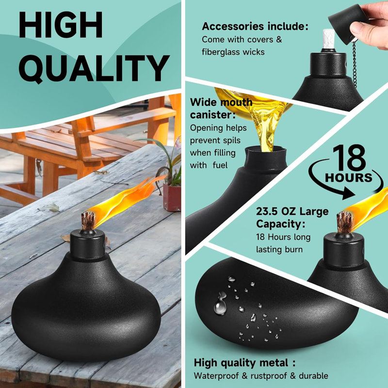 Paquet de 8 torches de table en métal