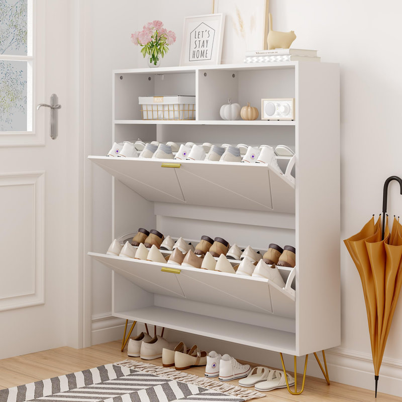 Armoire de rangement pour 20 paires de chaussures, range-chaussures et vestibule pour chaussures, Blanc