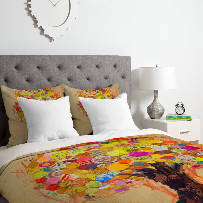Elizabeth St Hilaire Nelson Polyester Floral Duvet Cover, King Duvet Cover + 2 King Shams