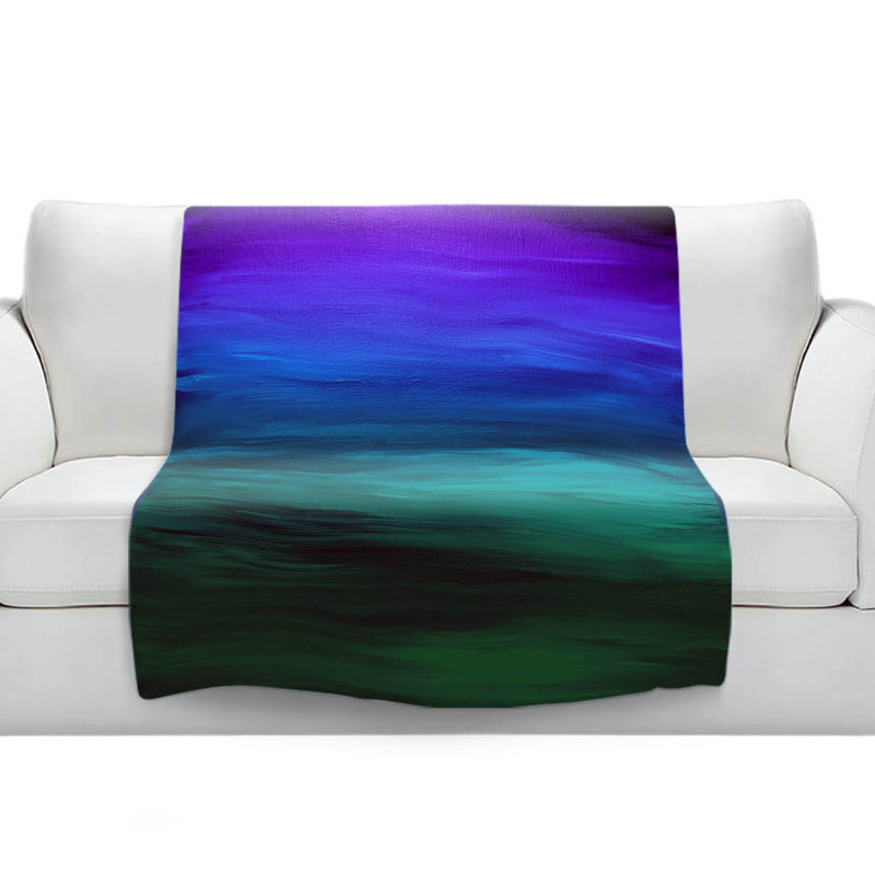 Couverture sherpa 2 doux coucher de soleil côtier, l 68 po x L 80 po
