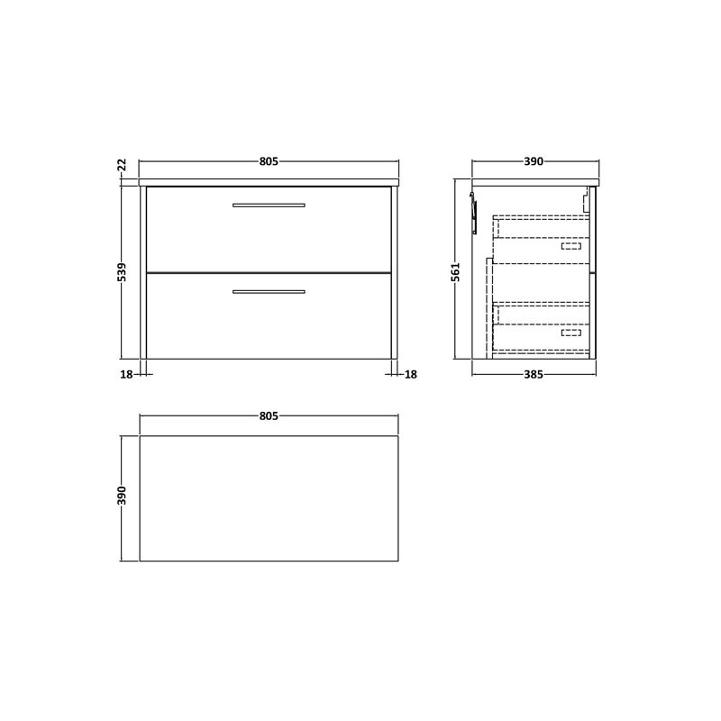 Juno 80.5cm Single Bathroom Vanity Base Only, Graphite Grey Woodgrain