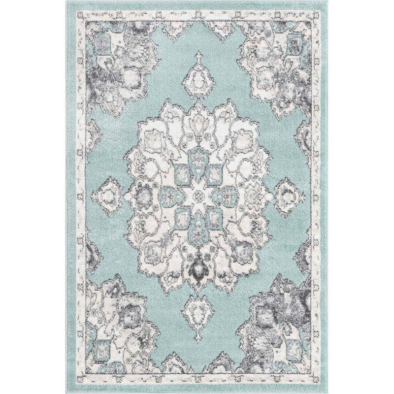 Tapis oriental oriental turquoise, Rectangle 4 pi x 6 pi