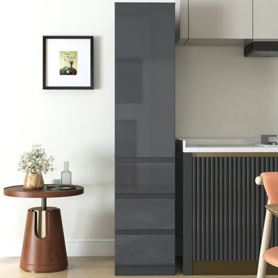Armoire de cuisine étroite avec 3 tiroirs