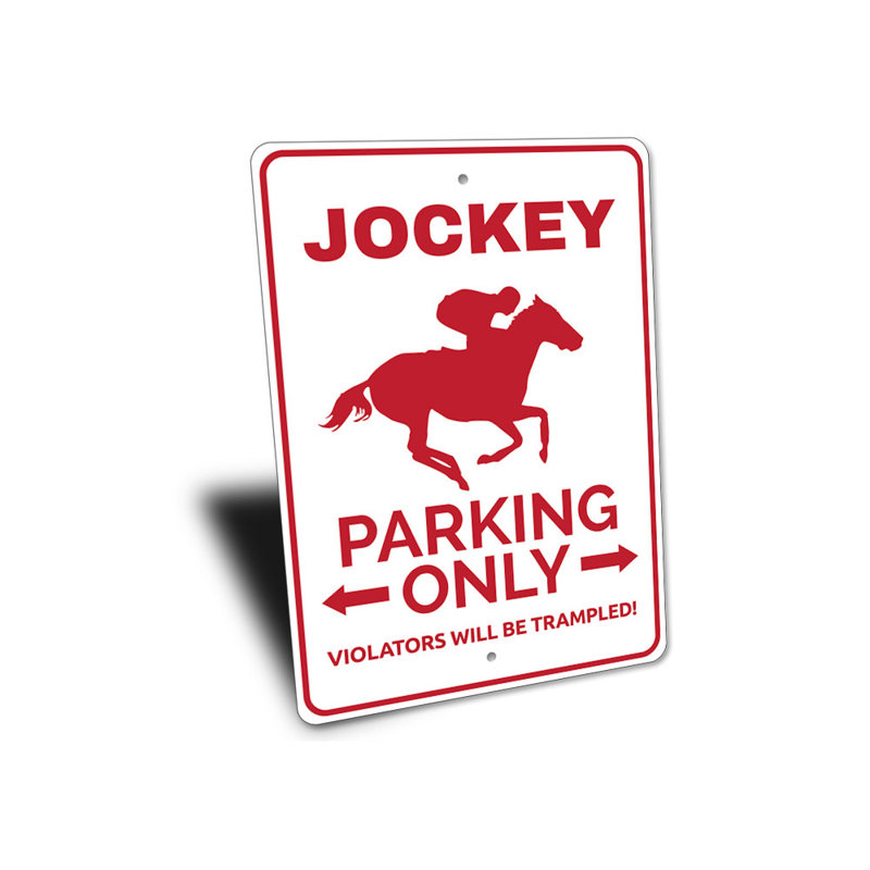 Enseigne en aluminium Jockey, H 12 po x l 18 po x P 0,06 po