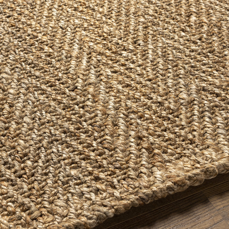 Linnea Espina Hand Woven Herringbone Chunky Jute Natural Rug, Rectangle 2'3" x 3'9"