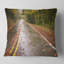 Coussin Wet Rainy Road in Forest-458348356-458348352