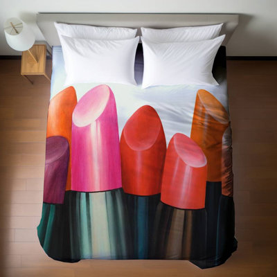 Housse de couette romantique rouge à lèvres - Décoration de chambre à coucher