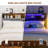 Bed Frame with Storage Headboard, Metal Platform Bed with Smart LED Lights, Charging Station and Footboard Drawers, Easy Assembly, No Box Spring Needed-1649932946