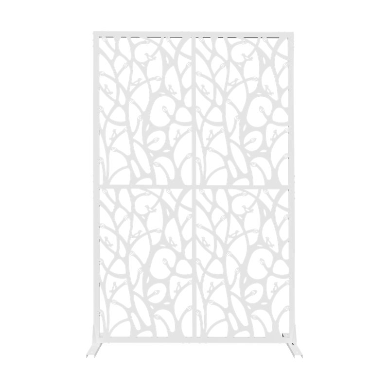 Cloison décorative d'extérieur / d'intérieur en métal W3.8Ft X H6ft pour terrasse, jardin, balcon | Idée de cadeau, Blanc